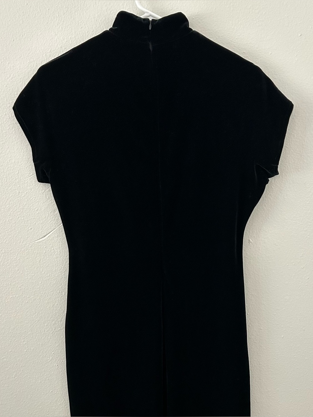 Vintage Night Way Collections Black Velvet Cheongsam Gown Women’s M 90s Evening - Picture 5 of 11